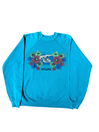 Floral Gardens Vintage Wash Turquoise Size Small